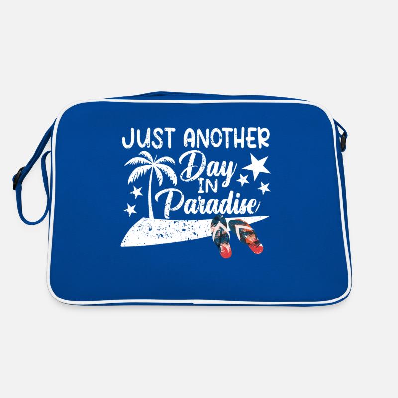 Nur ein weiterer Tag im Paradies Flip Flops Strand Retro Tasche