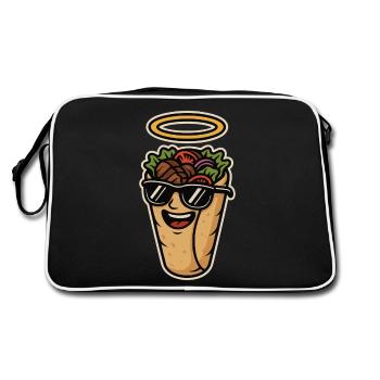 Holy kebab – snack of heaven - Retro Bag - black/white - Back