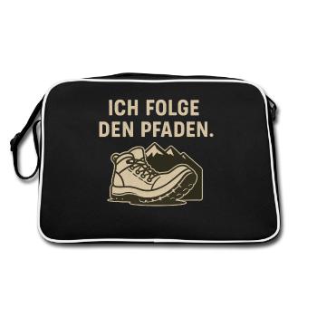 Hiking Mountains Trails Saying - Retro Bag - black/white - Back