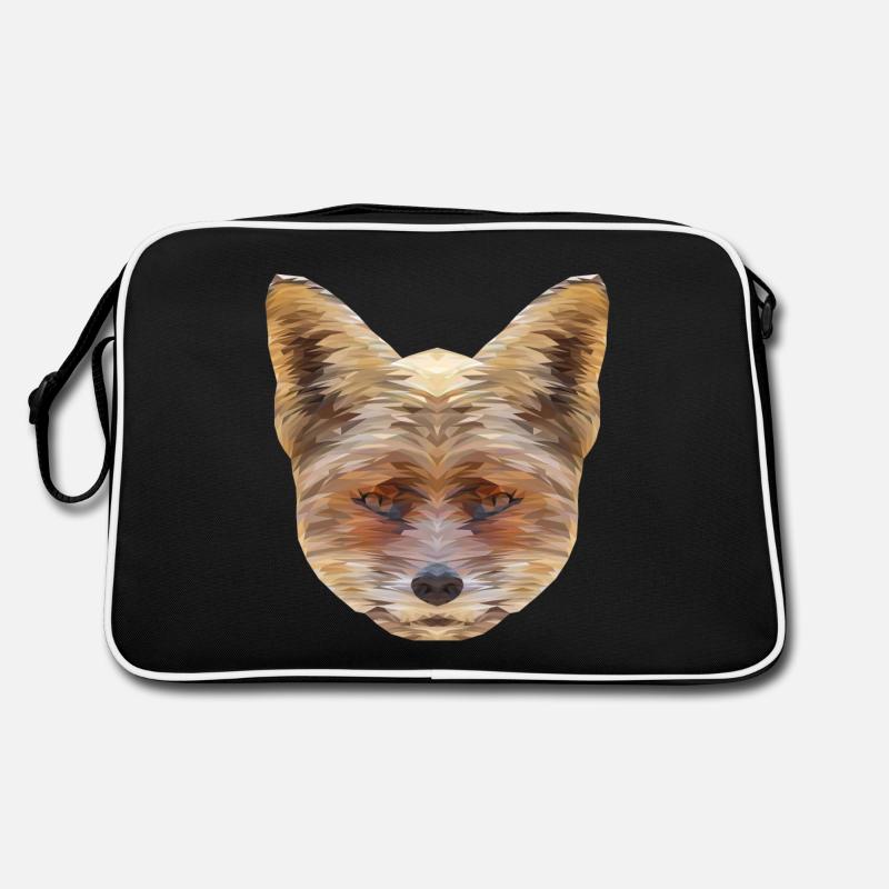 Fuchs Polygon - Retro Tasche - Schwarz/Weiß
