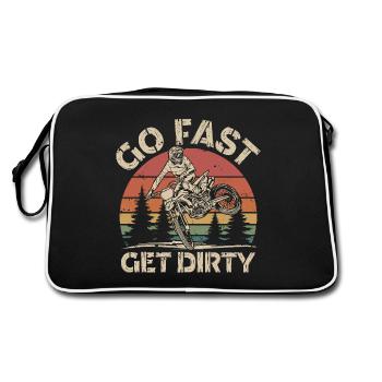 Roulez vite, salissez - Motocross Saying - Sac Retro - noir/blanc - Dos