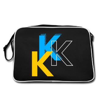 Buchstabe K - Retro Tasche - Schwarz/Weiß - Hinten
