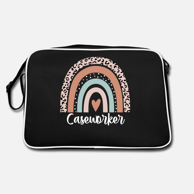 Sachbearbeiter Regenbogen Leopard Lustiger Sachbearbeiter Retro Tasche