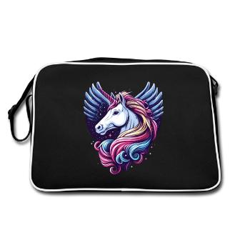 LICORNE CONTE DE FÉES PRINCESSE CHÂTEAU MAGIQUE CRÉATIF - Sac Retro - noir/blanc - Dos