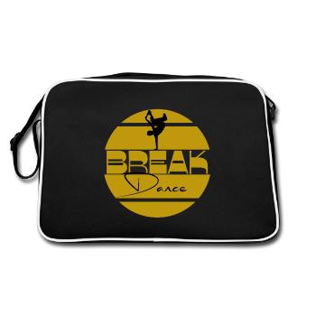 Logo breakdance jaune noir - Sac Retro - noir/blanc - Dos
