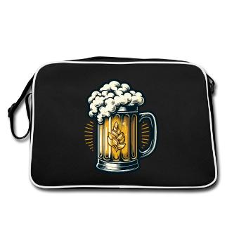 DRAUGHT BEER, DRINK, DRINK, PITCHER, MALT, HOPS - Retro Bag - black/white - Back