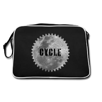 Mond-Radtour - Retro Tasche - Schwarz/Weiß - Hinten