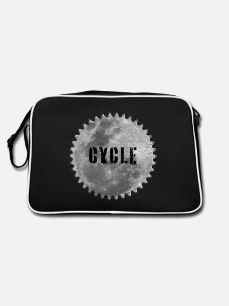 Mond-Radtour - Retro Tasche - Schwarz/Weiß - Hinten
