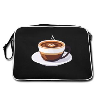 Café Frenchpress Cappuccino Latte Art - Sac Retro - noir/blanc - Dos