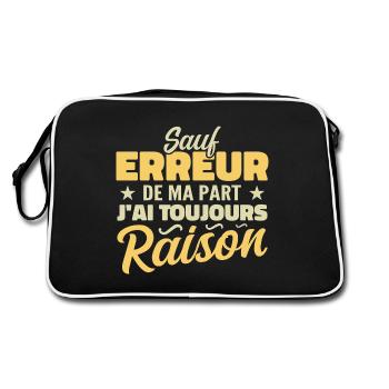 Wenn ich mich nicht irre, habe ich immer Recht - Retro Tasche - Schwarz/Weiß - Hinten