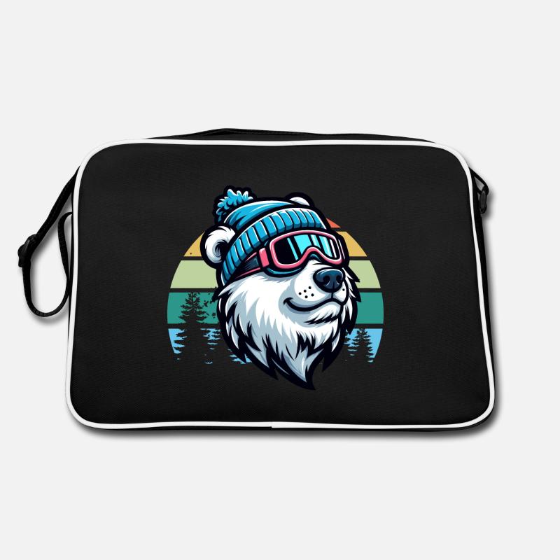 Ski Bear Polar Bear Ski Goggles Retro Skiing Ski Vacation Retro Bag
