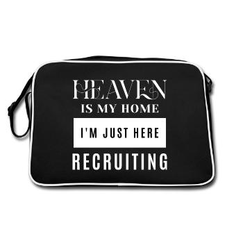 Der Himmel ist mein Zuhause, ich bin nur hier, um Priester zu rekrutieren - Retro Tasche - Schwarz/Weiß - Hinten