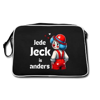Carnival Cologne Alaaf Clown Kölsch Rut Wiess Funny - Retro Bag - black/white - Back