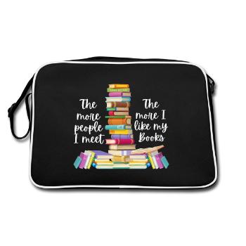 For book lovers and reading enthusiasts. You like to read - Retro Bag - black/white - Back