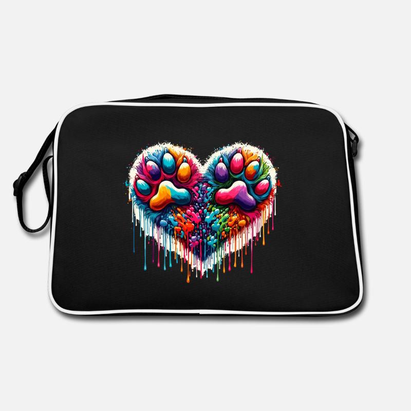 patte coeur patte animal de compagnie chien chat maîtresse Sac Retro