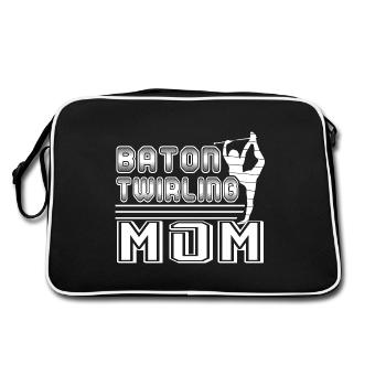 Baton Twirling Baton Twirling Mom - Retro Bag - black/white - Back