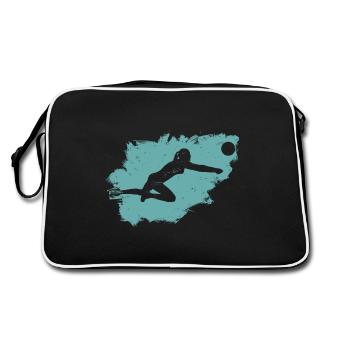 Volleyball Beach Grunge Vintage - Retro Bag - black/white - Back