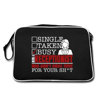 Receptionist Being A Receptionist - Retro Bag - black/white - Back