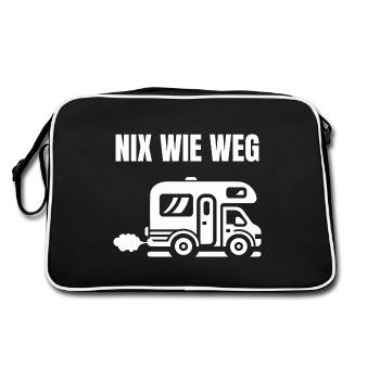 Camping Caravane Camping Vacances Camping-car Funny - Sac Retro - noir/blanc - Dos