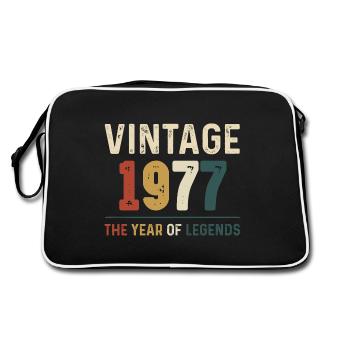 47 Years Old Vintage 1974 47th Birthday Gifts - Retro Bag - black/white - Back