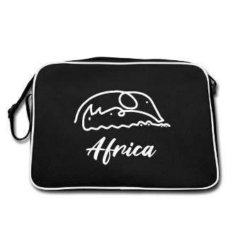 Afrique Éléphant Rhinocéros Crocodile Safari Vacances Sauvage - Sac Retro - noir/blanc - Dos