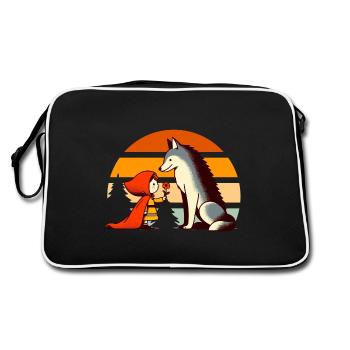 Conte de fées Le Petit Chaperon Rouge et la Forêt des Loup Mignon - Sac Retro - noir/blanc - Dos