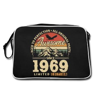 Großartig seit 1969 - Retro Tasche - Schwarz/Weiß - Hinten