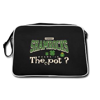 Oubliez les trèfles, où est le pot, les vacances irlandaises amusantes - Sac Retro - noir/blanc - Dos