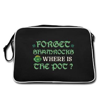 Oubliez les trèfles, où est le pot, les vibrations chanceuses irlandaises - Sac Retro - noir/blanc - Dos