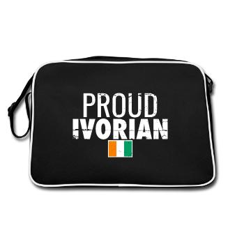 Fier Drapeau Ivoirien Vintage de la Côte d’Ivoire - Sac Retro - noir/blanc - Dos