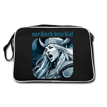 Nordic brute viking - Retro Bag - black/white - Back