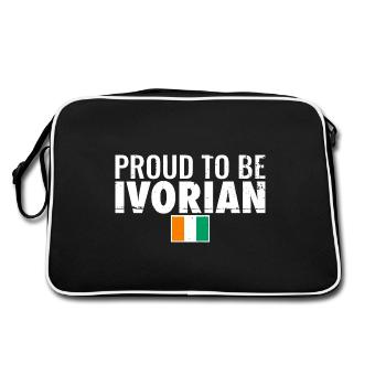 Fier d’être ivoirien Vintage Drapeau de la Côte d’Ivoire - Sac Retro - noir/blanc - Dos