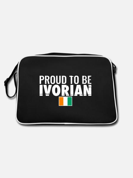 Fier d’être ivoirien Vintage Drapeau de la Côte d’Ivoire - Sac Retro - noir/blanc - Dos