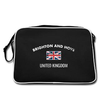 Brighton And Hove Royaume-Uni Vintage Drapeau Brite - Sac Retro - noir/blanc - Dos