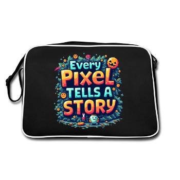 Every Pixel Tells a Story - Retro Gaming - Retro Bag - black/white - Back