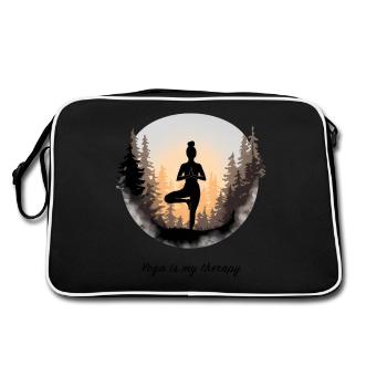 Le yoga est ma thérapie – Yoga & Meditation Forest - Sac Retro - noir/blanc - Dos