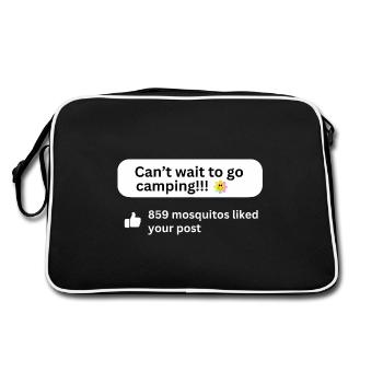 Camping Camper Mosquito Like Thumbs Up Funny Fun - Retro Bag - black/white - Back