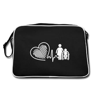 Nursing Aide Heartbeat - Retro Bag - black/white - Back