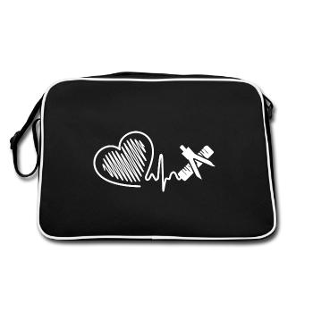 Mathematician Heartbeat - Retro Bag - black/white - Back