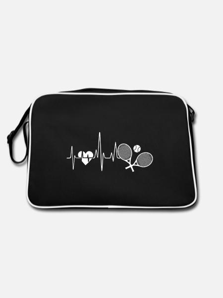 Tennis Heartbeat - Retro Bag - black/white - Back
