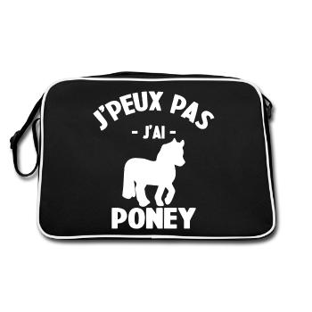 Je Peux Pas J'ai Poney - Sac Retro - noir/blanc - Dos