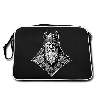 Proud Viking Warrior Germanic - Retro Bag - black/white - Back