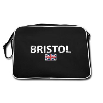 Bristol UK Vintage British Flag British - Retro Bag - black/white - Back