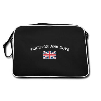 Brighton And Hove UK Vintage British Flag - Retro Bag - black/white - Back