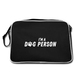 Hund Dog Person Hundefreund Hundetrainer Pfote - Retro Tasche - Schwarz/Weiß - Hinten
