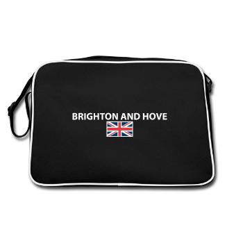 Brighton And Hove UK British Flag British - Retro Bag - black/white - Back