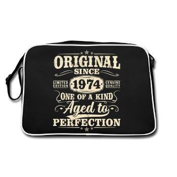 Original Since 1974 Vintage Birthday Gift - Retro Bag - black/white - Back