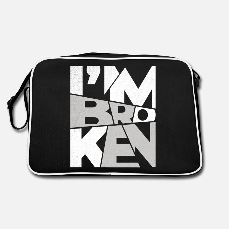 I'm Broken OK Typography Design Retro Bag