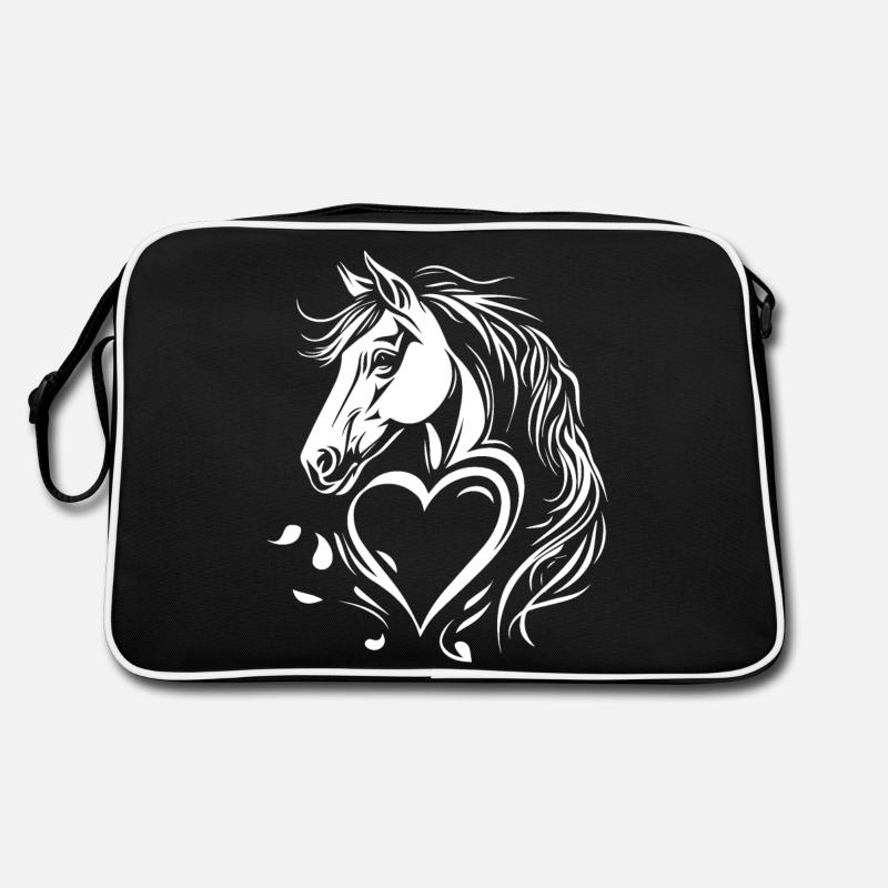 Pferd Herz Retro Tasche