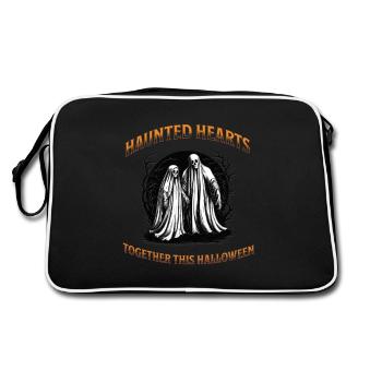 Haunted hearts together this halloween - Retro Bag - black/white - Back